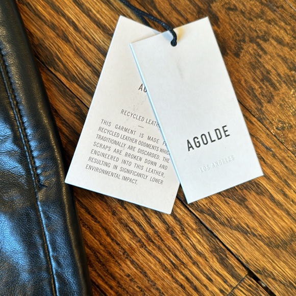 Agolde Broken Waistband Leather Pants NWT - Picture 8 of 10